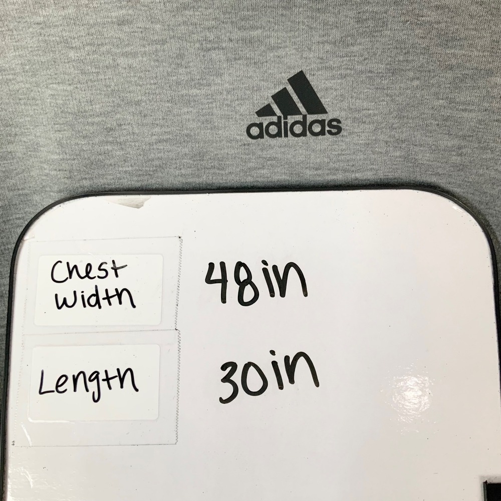 Adidas Essentials Gray Heather Sweatshirt XL Pullover Crew Neck Long Sleeve - Picture 6 of 6